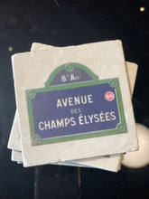 Load image into Gallery viewer, Tumbled Marble Coasters - Paris Street Signs