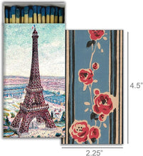 Load image into Gallery viewer, French Themed Matchbox Eiffel Tower & Floral Design