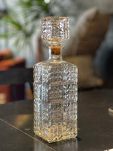Load image into Gallery viewer, Federal Glass, Clear Press Glass Block Crystal Decanter Liquor Dispenser w/Stopper