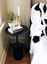Load image into Gallery viewer, Rounded Pedestal Side Table - Black