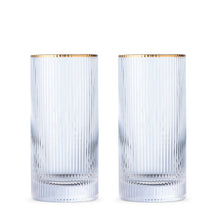 Load image into Gallery viewer, Gold Rimmed Highballs S/2