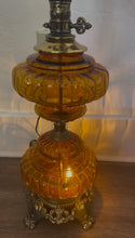 Load image into Gallery viewer, MCM Optic Amber Table Lamp
