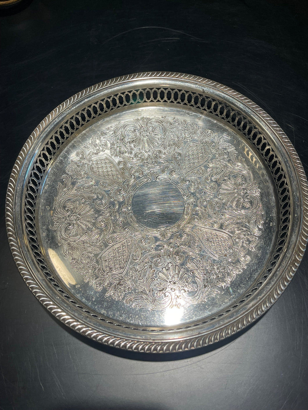 Vintage WM. A. Rogers Silver-Plated Gallery Tray
