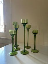 Load image into Gallery viewer, “Wanna-Be” Wedgwood &quot;Brancaster&quot; Green GlassCandlestick

