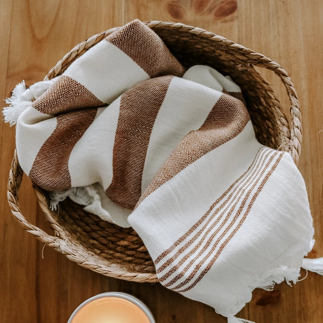 Turkish Cotton Hand Towel Neutral Fontaine and Co