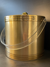 Load image into Gallery viewer, Vintage Georges Briard Gold Ice Bucket With Lucite Lid &amp; Handle
