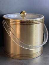 Load image into Gallery viewer, Vintage Georges Briard Gold Ice Bucket With Lucite Lid &amp; Handle
