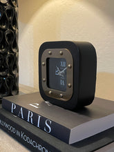 Load image into Gallery viewer, Black &amp; Brass Table Clock
