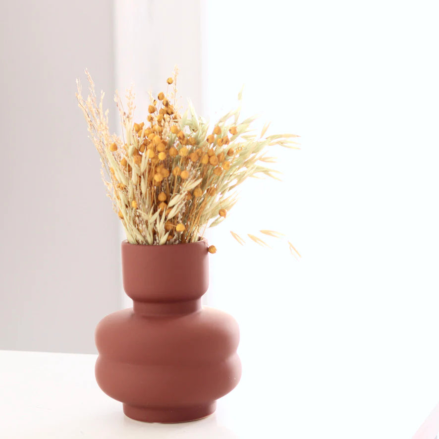 Stoneware Vase with Latex Glaze, Sienna Color / 30% OFF!