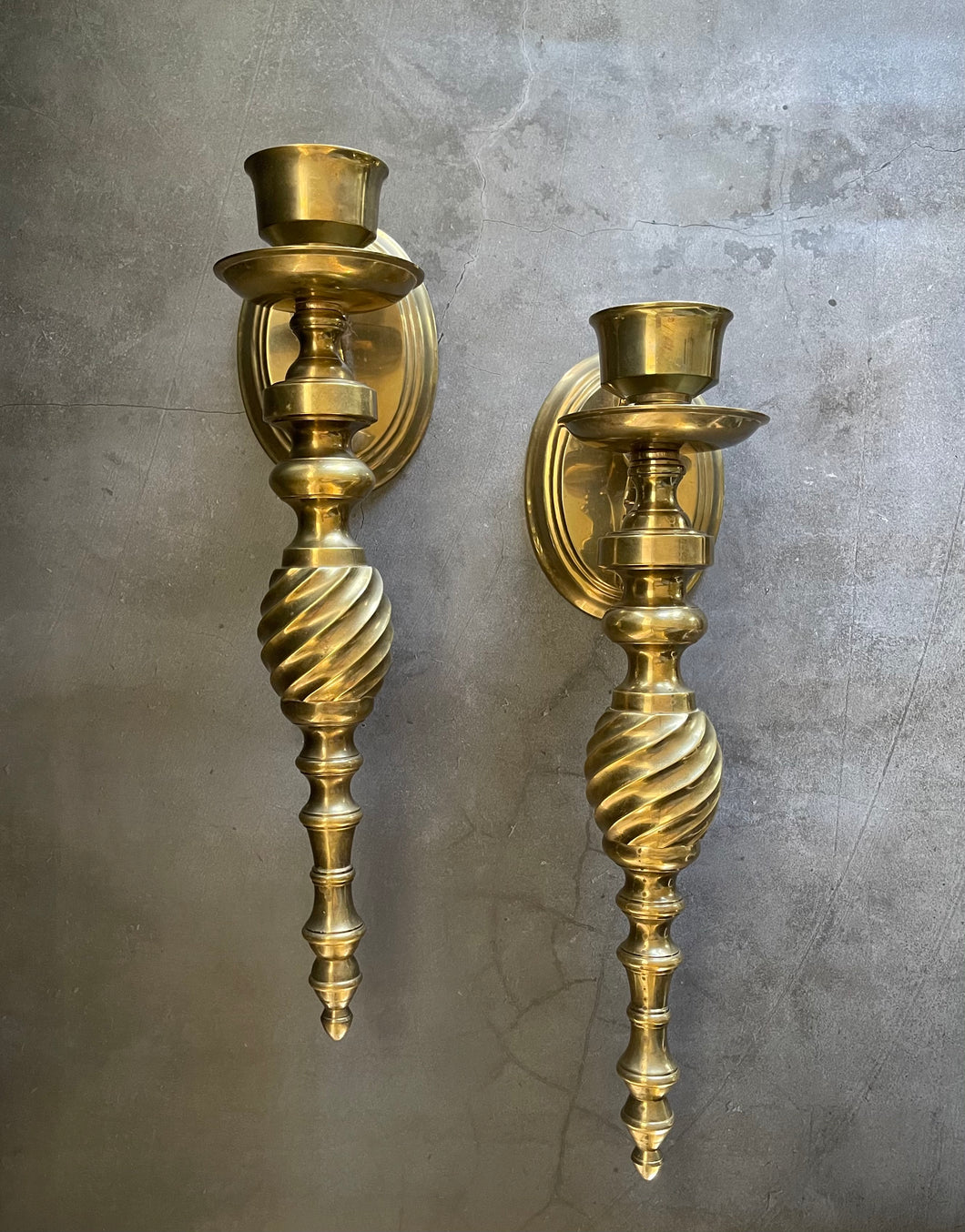 Brass Wall Mounted Sconces (pair)
