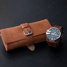 Load image into Gallery viewer, Leather Travel Watch Roll
